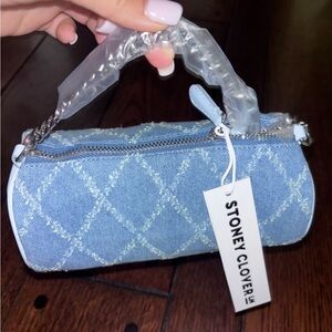 Stoney Clover Lane Denim Blue Quilted Women's Bag crossbody chain NWT Purse top